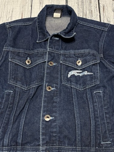Vintage Fubu Jacket Boys Small Blue Button Up Denim Trucker Streetwear Y2K Vtg - Picture 3 of 8