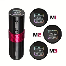 Neebol Adjustable Stroke Wireless Tattoo Pen OLED Display coreless Motor Power