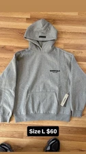 Essentials Men's Hoodie Size L dark oatmeal $60 very comfy