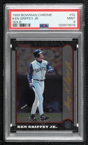 1999 Bowman Chrome Gold Foil Signature Ken Griffey Jr #52 PSA 9 MINT HOF