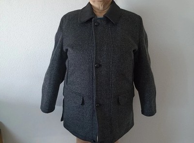 Walbusch Herren Loden Kurzmantel Gr. 24 Wolle Mohair anthrazit dunkelgrau