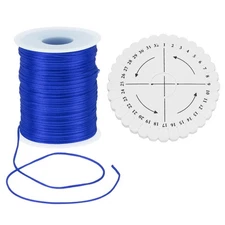 1.5mm 109 Yards Poly Satin String Cord for Bracelet Jewelry Trim, Blue