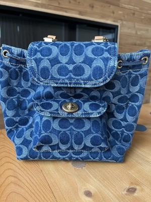 Coach Retail  CJ833 Riya Backpack 21  In Signature Denim  Denim/Brass/Blue 