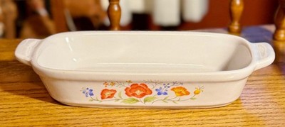 VINTAGE NORTHLAND JAPAN SMALL FLORAL CASSEROLE DISH, OVENPROOF STONEWARE, EUC