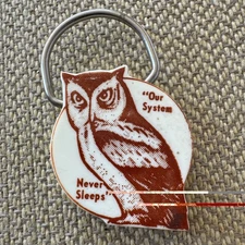 Vintage Keychain Owl Pull Apart Our System Never Sleeps