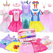15 Pcs Princess Dress Up Clothes for Little Girl Role Play Costume Gift Set, ...