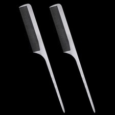 2Pcs Metal Rat Tail Comb Stainless Steel Rattail Comb Fine Teasing Pintail Ba...