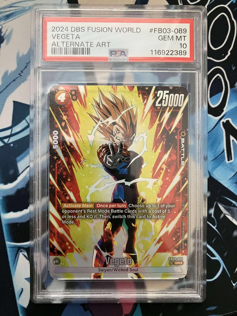 PSA 10 Dragon Ball Fusion World Vegeta SR Alt Art Raging