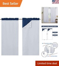 Elegant Greyish White Blackout Curtain Liners - Noise Reducing Light Blocking