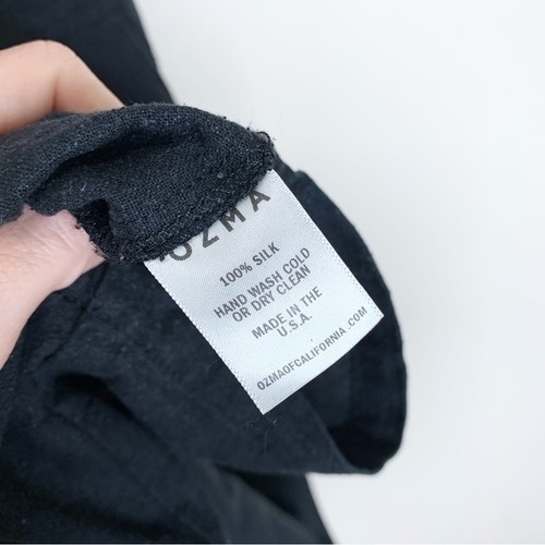 Ozma Overall Jumpsuit (Gr. L) ärmellos Tapered Crop Rohseide Noil schwarz - Bild 13 von 13