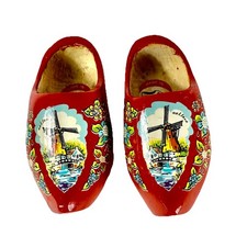 Hand Crafted Hand Painted Wooden Clogs Dutch Shoes Made in Holland Size 12cm
