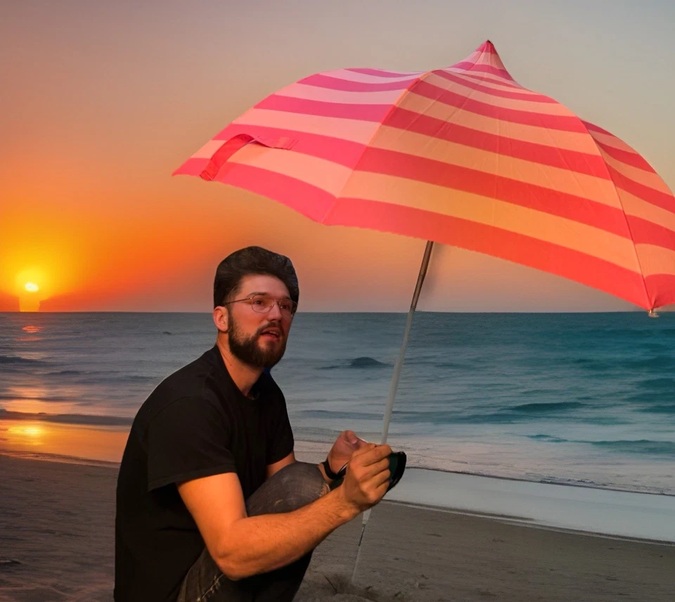 Sombrilla a rayas rosa Victoria's Secret tienda circo Y2K paraguas edición limitada Foto 2 de 3