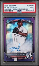 Didier Fuentes 2025 Bowman Chrome Purple 1st Auto /250 PSA 9