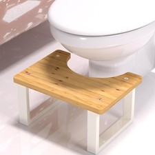 Foldable Poop Stool for Bathroom Convertible Bamboo Toilet Step Stool for Adults