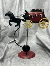 2006 Wells Fargo Horse and Stagecoach Balance Pendulum Cast Iron Toy 13.5" x 12"