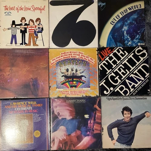 Vinyl Records Lot #11 Rock Beatles Rolling Stones Moody Blues Eddy Arnold Pop