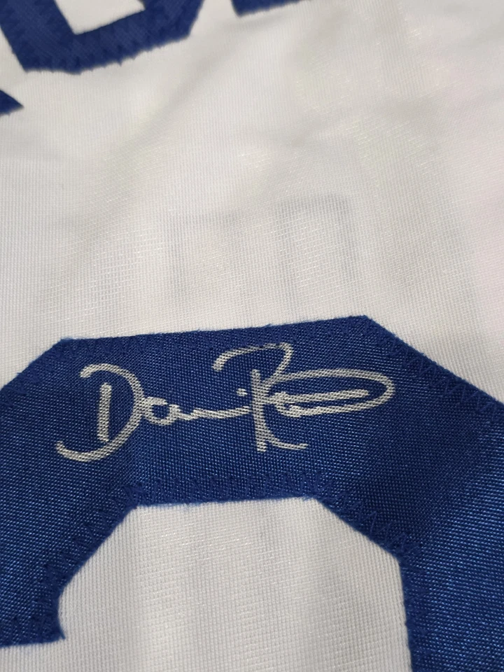 Camiseta deportiva Beckett autografiada/firmada de Dave Roberts blanca personalizada Foto 2 de 4