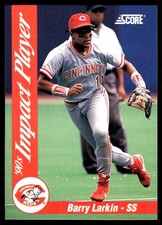 Barry Larkin 1992 Score #50 Cincinnati Reds MLB READ FREE SHIPPING AutographDen
