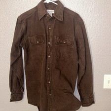 VTG Carhartt Double Pocket Workwear Long Sleeve Button Up Shirt Size Small Brown