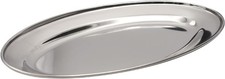 OVAL PLATTER STAINLESS STEEL SERVING TRAY MEAT SALAD BUFFET SANDWICH SNACK DISH