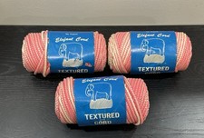 Lot of 3 Vintage Macrame Elefant Cord Textured Herculon Olefin Fiber Pink White