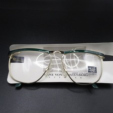 New DVF Diane Von Furstenberg 919 Semi-Rimless Eyeglass Frames Green Gold