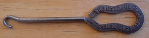 ANTIQUE  ADVERTISING STEEL BUTTON HOOK - "THE HAZZARD SHOE- POPULAR PRICES"