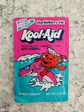 Vintage 90s Kool-Aid SharkleBerry Fin Soft Drink Mix General Foods USA
