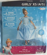 Disguise Disney Princess Cinderella Deluxe Exclusive Girls Costume, Size XS 4/5