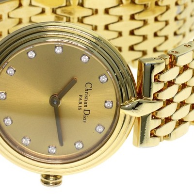 Dior D68-150 Quartz Dress Watch Champagne Dial Vintage Japan Made