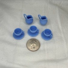 5 Pc Bundle Barbie Doll Dishes Accessories Dining Room Tea Set Cups Pitchers J2P