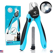 LED Dog Nail Clipper with Light, Sharp Blades, Quick Sensor for Safe Trimming