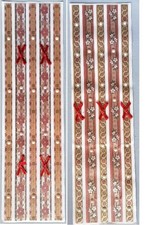 Ribbon Sticker Sheets with Pearls Bows - 2 - 9x30cm approx.