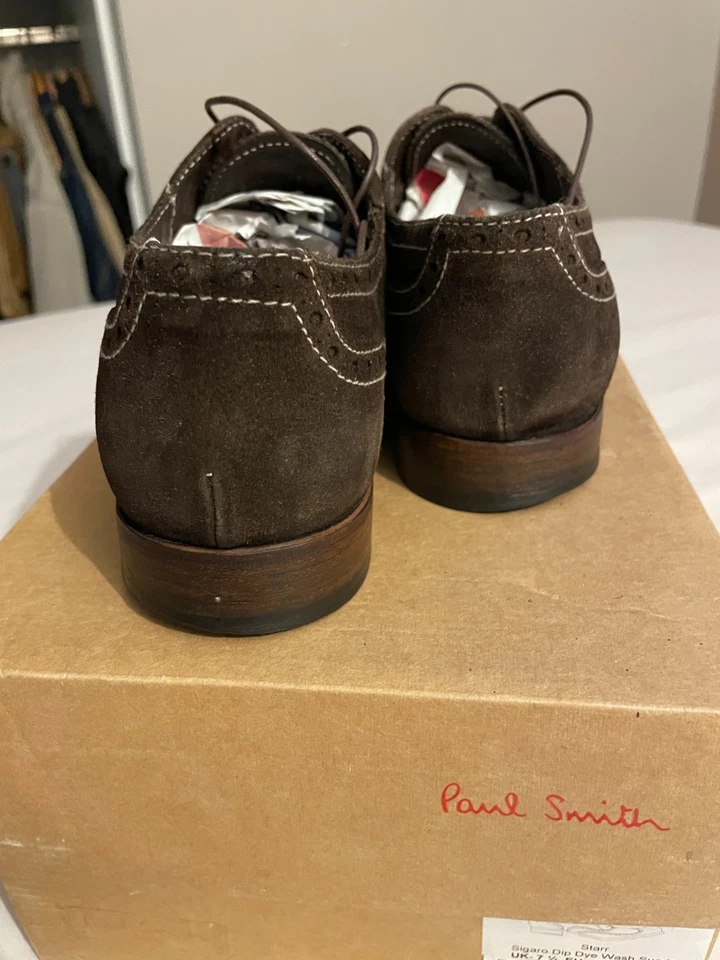 Brogue Paul Smith modèle Starr Daim marron chaud taille EU 41.5 / US 8,5 - Photo 4/4