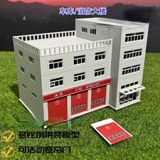 1/50-1/150 Scale Fire Sevrvice Station Building Model Garage City Railway Model