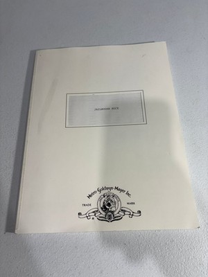 Jailhouse Rock Guy Trosper 1957 Original Production Film Script MGM FILE COPY