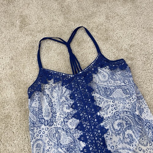 DayTrip Strappy Sheer Tank Tops Lot 2 Women’s Size Medium Blue/Orange Polyester - Picture 9 of 16