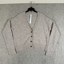 Lululemon Women's Alpaca Wool-Blend Cardigan Sweater Small Heather Crepe