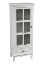 MOBILE VETRINA VETRINETTA ANTA CASSETTO LEGNO SHABBY CHIC BIANCA DECO ROSE