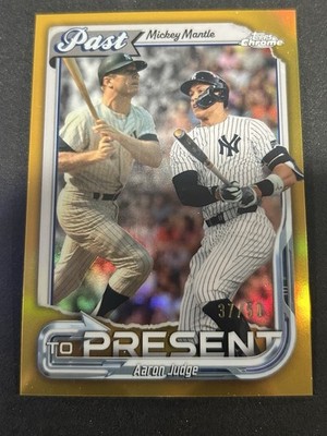 2026 Topps Chrome Past to Present Aaron Judge/Mickey Mantle #PTP-1 /50