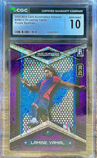 2024 Lamine Yamal Rookie Refractor 23/30 Purple Sparkle Wild Card Rc Cgc 10