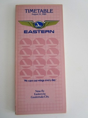 Eastern Airlines Airline Timetable Flugplan Horario Orario Horaire 1985 時刻表