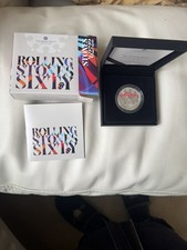 MUSIC LEGENDS 2022 THE ROLLING STONES  1oz SILVER Coloured PROOF WITH BOX & COA