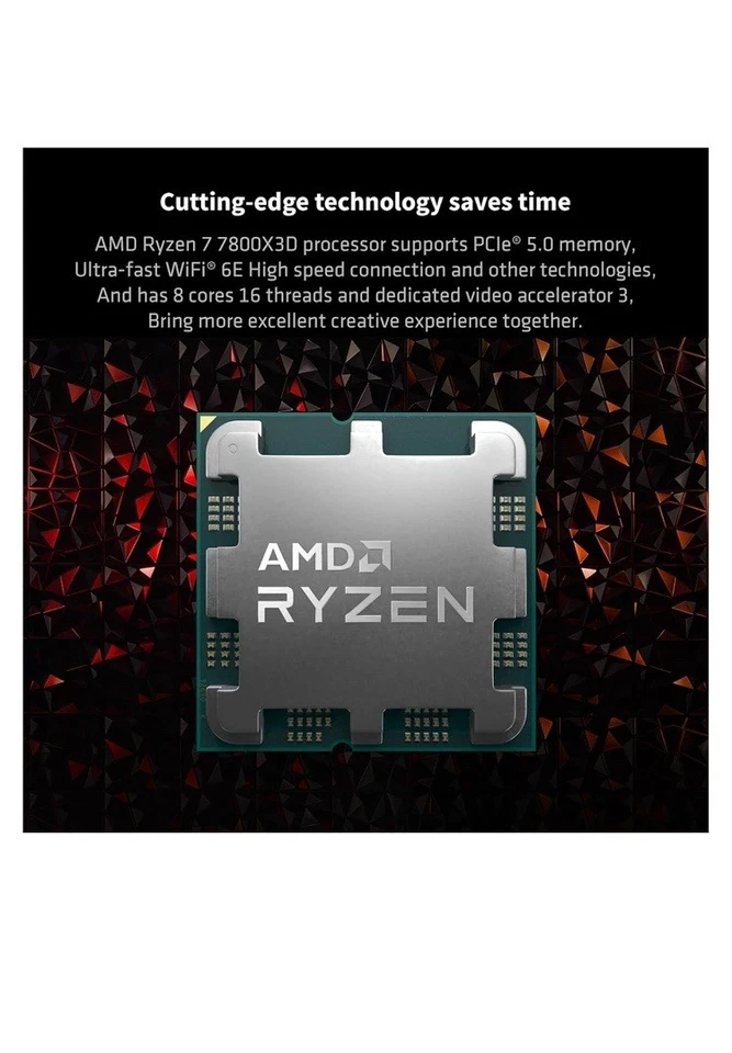 AMD Ryzen 7 7800X3D 4.2GHz 8 Core 16 Thread Gaming Desktop Processor (New Open) - Image 4 of 4