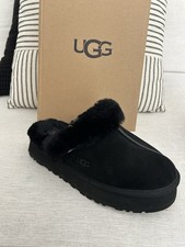 UGG Scuffette II Women s Black Suede Slip-On Shearling Slippers US 8