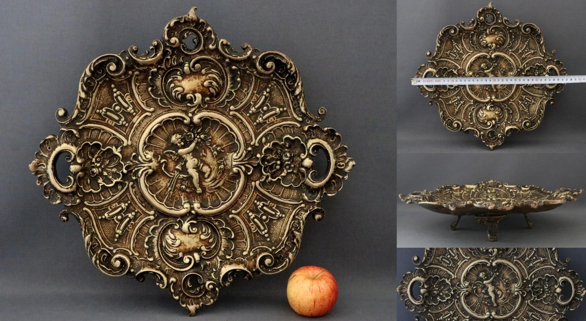 End 19th century/France/big massive bronze plate on legs/Rococo style