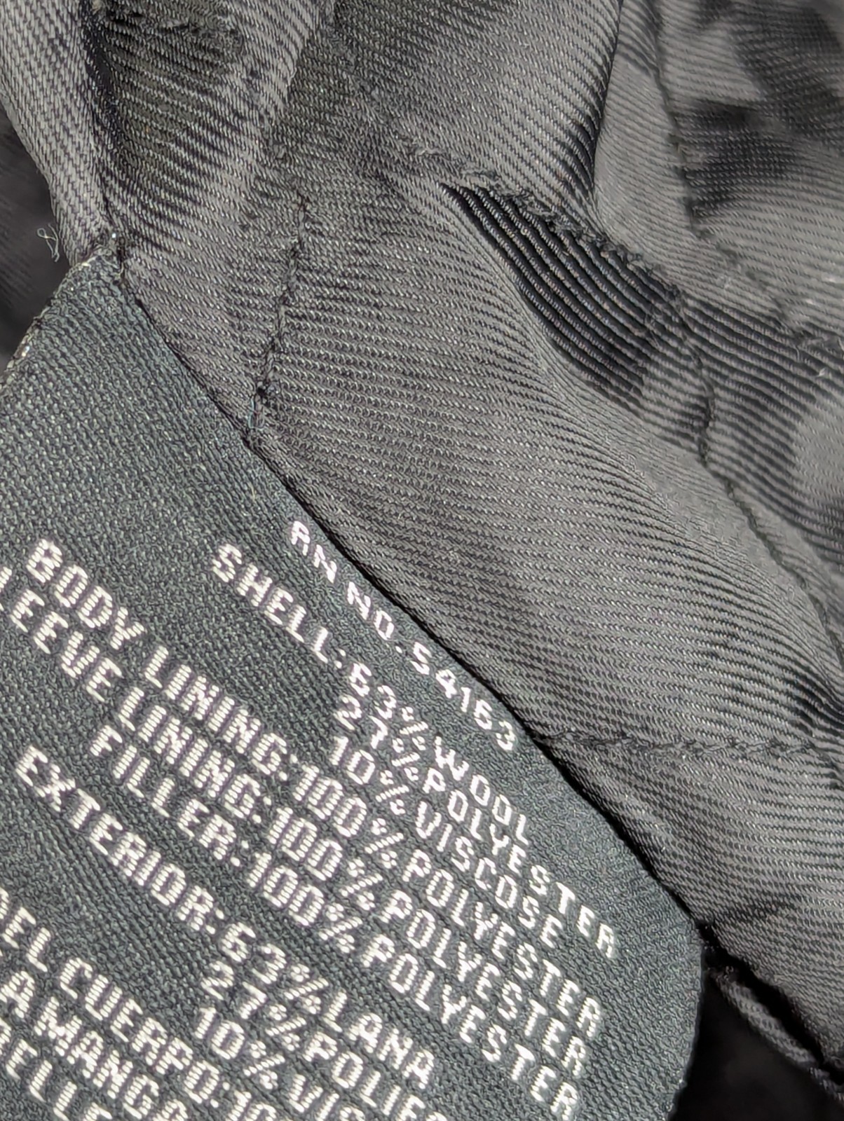 Levis Pea Coat Size XL Wool Blend Button & Zip  fully lined & Padded Black image 10