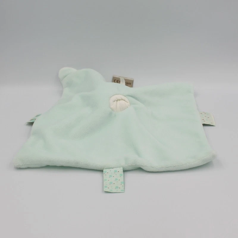 Doudou plat carré lapin vert bleu Lapidou NATTOU - 23810 - Photo 2/2