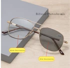 Men Anti Blue Light Bifocal Photochromic Reading Glasses Outdoor Sunglasses