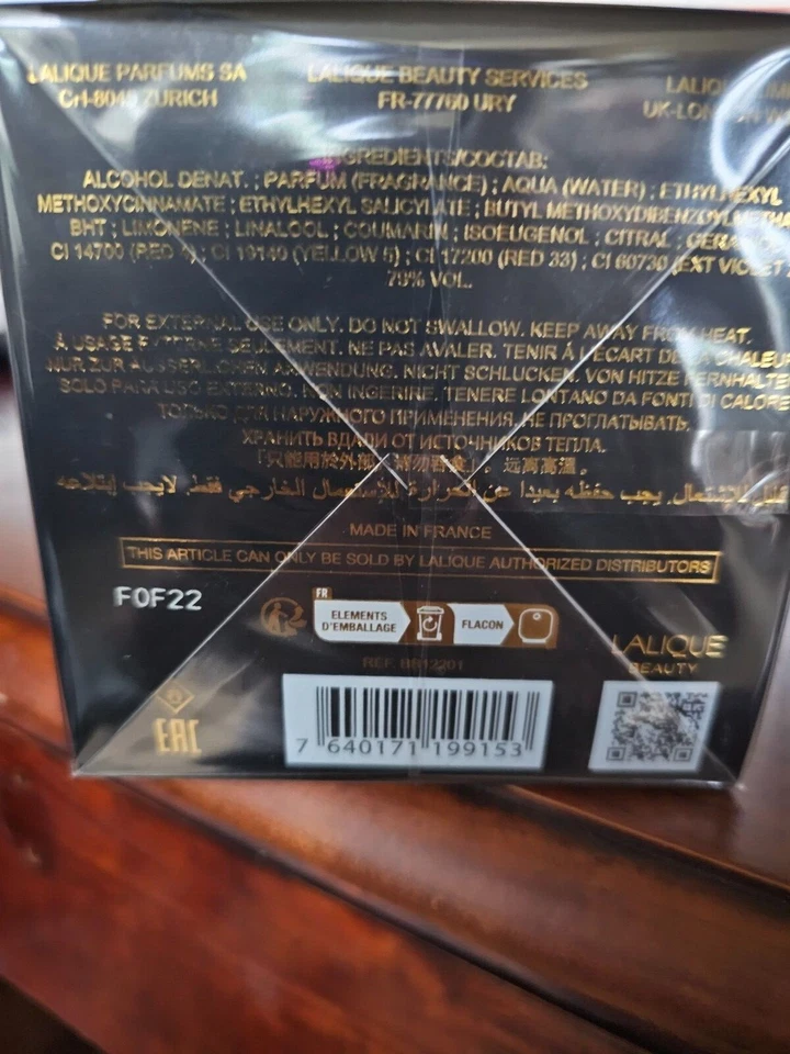 LALIQUE Ombre Noire 3.4 oz / 100 mL EDP for men - Image 4 of 4